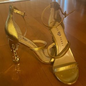 Brand new Katy Perry gold strap sandals